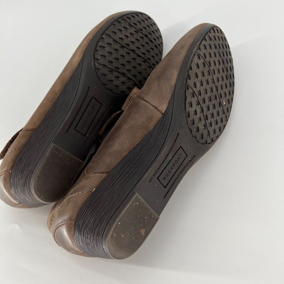 Rockport Cobb Hill Janet Cross-Strap Mary Jane Leather Comfort Wedge Size 9 - Picture 9 of 11